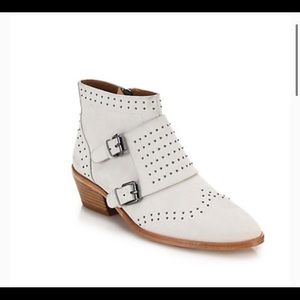 Rebecca Minkoff studded white leather ankle bootie